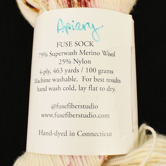Fuse Fiber Studio Fuse Sock Yarn Superwash Merino Nylon Hand Dyed Apiary - Picture 3 of 3
